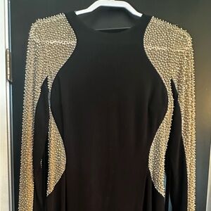 Elegant Black Dress with Gold Accents